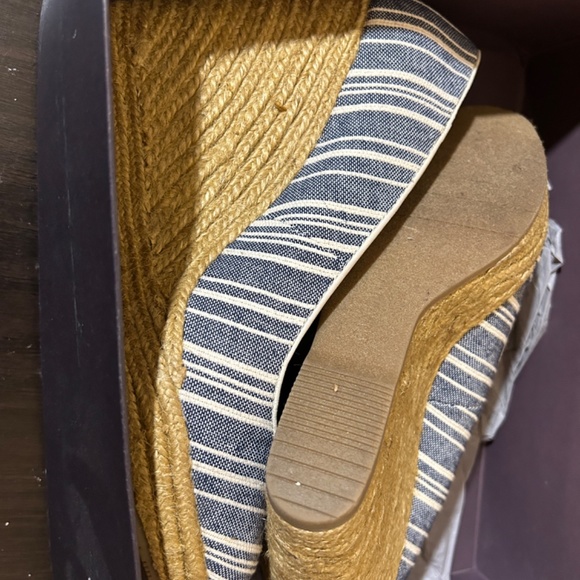 Enzo Angiolini Navy and White Striped “Nautical” Espadrille - Picture 3 of 3